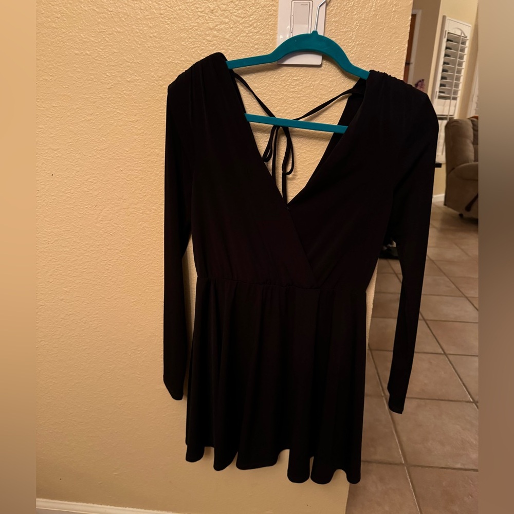 BCBGeneration Black Dress with Shoulder Pads